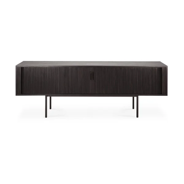 Ethnicraft Roller Max TV unit Lacquered teak-black-2 doors