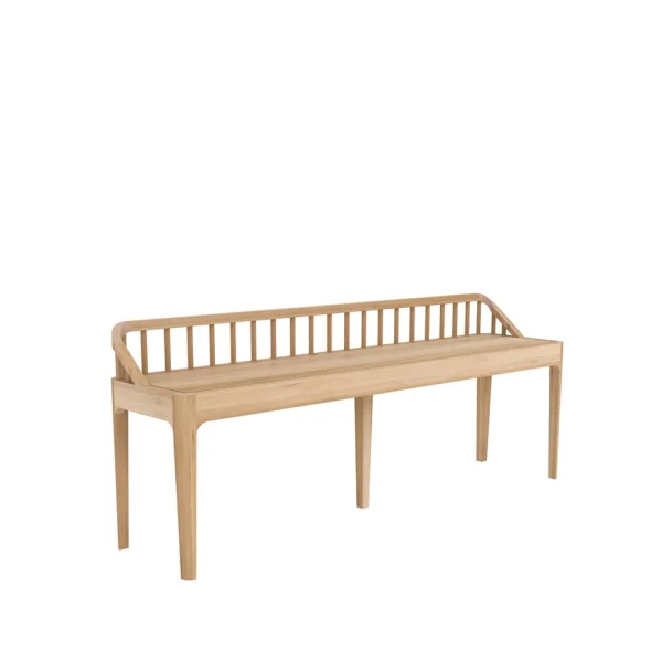 Ethnicraft Spindle bench 60x150 cm Oak with backrest