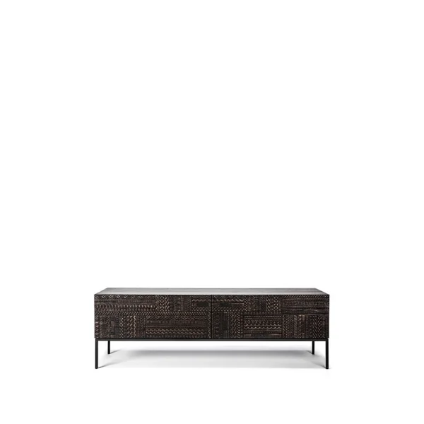 Ethnicraft Tabwa media cabinet Black teak 51x160 cm