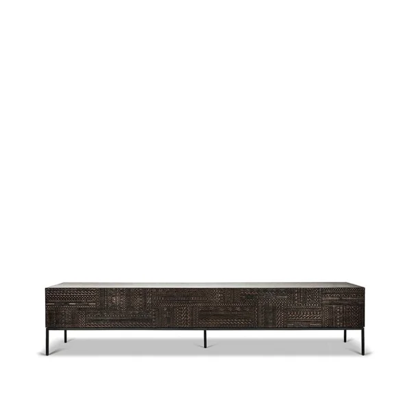 Ethnicraft Tabwa media cabinet Black teak 51x240 cm