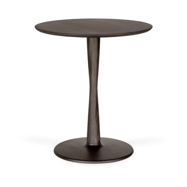 Ethnicraft Torsion dining table Brown-lacquered oak, Ø70 cm