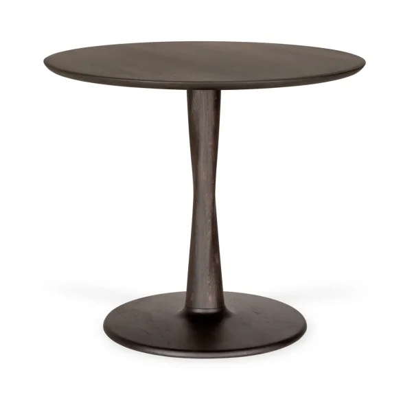 Ethnicraft Torsion dining table Brown lacquered oak, Ø90 cm