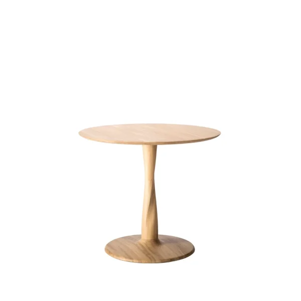 Ethnicraft Torsion dining table round white-pigmented hardwax oil Ø90 cm