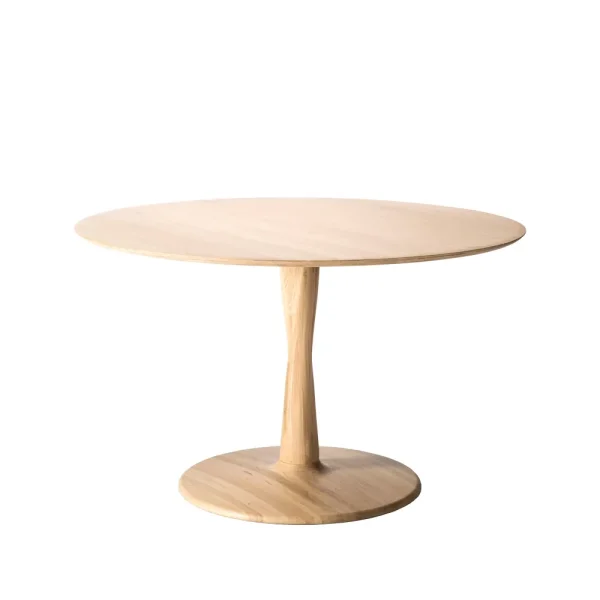 Ethnicraft Torsion dining table White-pigmented hardwax-oiled oak, Ø127 cm