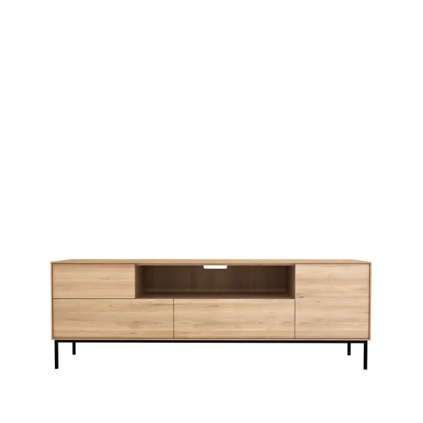 Ethnicraft Whitebird media cabinet 180 cm Oak wax oil-Black metal