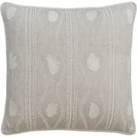 Falling Leaves Ivory, Sustainable Feather, Cushion - Andrew Martin Kit Kemp Linen & Linen Blend Embroidered & Floral