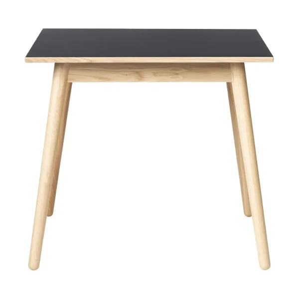 FDB Møbler C35A dining table 82x82 cm Black linoleum–oak natural water-based lacquer