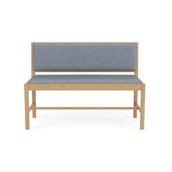 FDB Møbler J176 Sønderborg bench Lacquered oak-Ploegwool blue