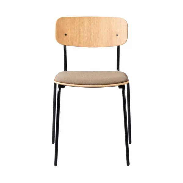 FDB Møbler J182 Holmen chair Oak veneer-black legs-taupe