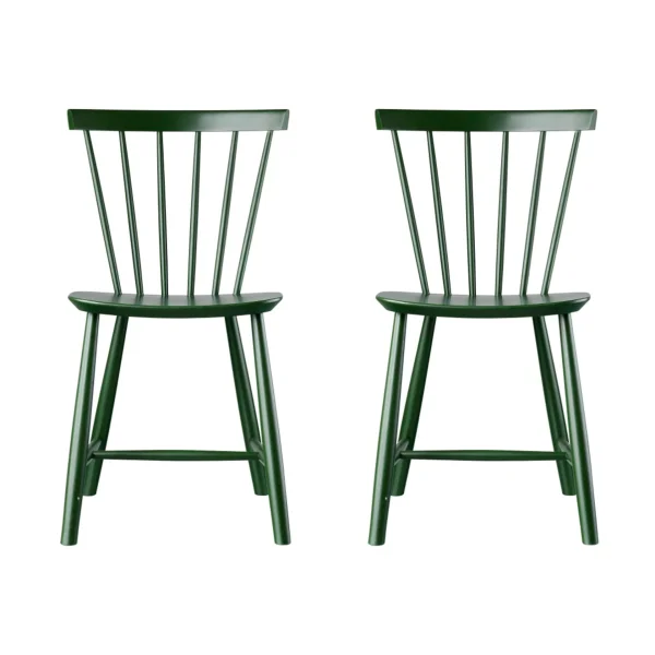 FDB Møbler J46 chair, Beech bottle green painted, 2-pack