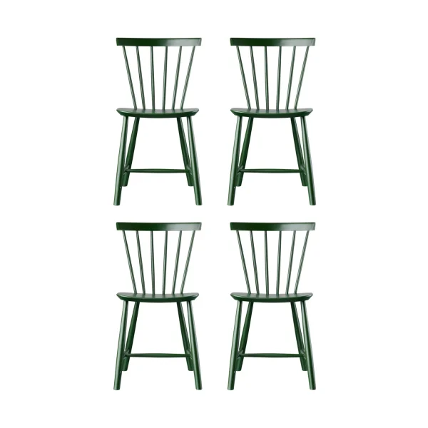 FDB Møbler J46 chair, Beech bottle green painted, 4-pack