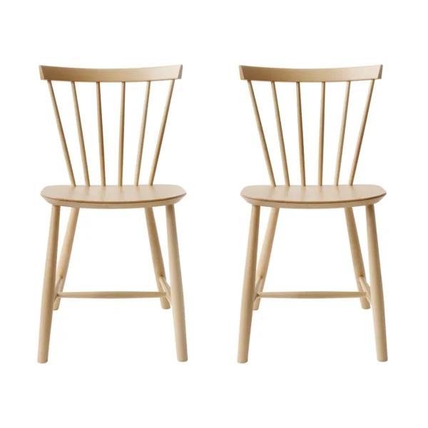 FDB Møbler J46 chair, Beech natural lacquered, 2-pack