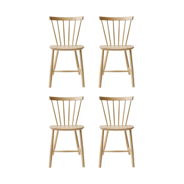 FDB Møbler J46 chair, Beech natural lacquered, 4-pack