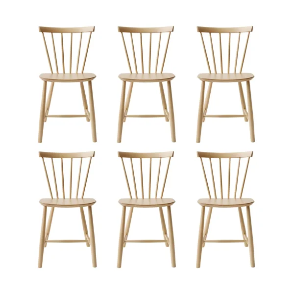 FDB Møbler J46 chair, Beech natural lacquered, 6-pack