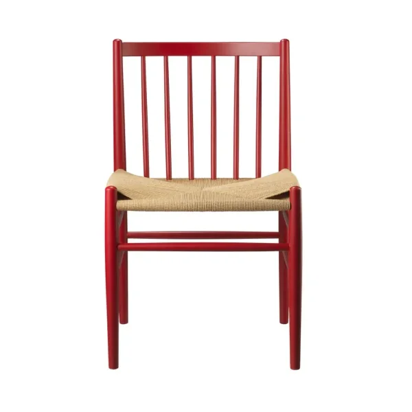 FDB Møbler J80 chair Ruby red beech-paper cord