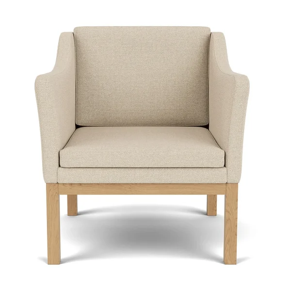 FDB Møbler L46 MK155 armchair Lacquered oak–beige fabric