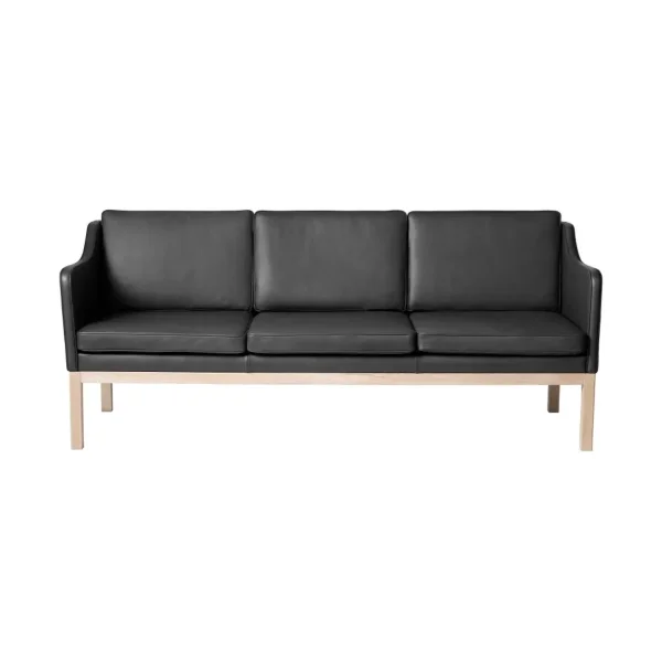 FDB Møbler MK46 Mogens Koch 3-seater sofa Lacquered oak-black leather