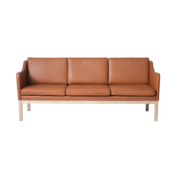 FDB Møbler MK46 Mogens Koch 3-seater sofa Lacquered oak-cognac leather