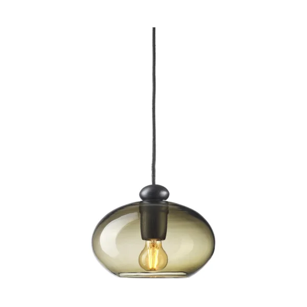 FDB Møbler U2 Hiti pendant lamp Smokey grey-oak black painted