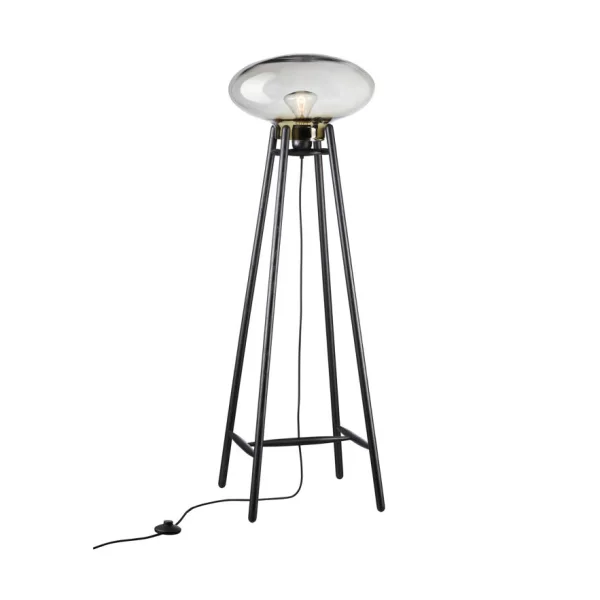 FDB Møbler U5 Hiti floor lamp Smokey grey-oak black painted