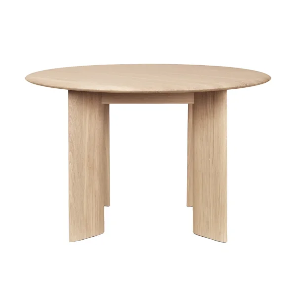 Ferm Living Bevel dining table Ø117 cm White-oiled oak