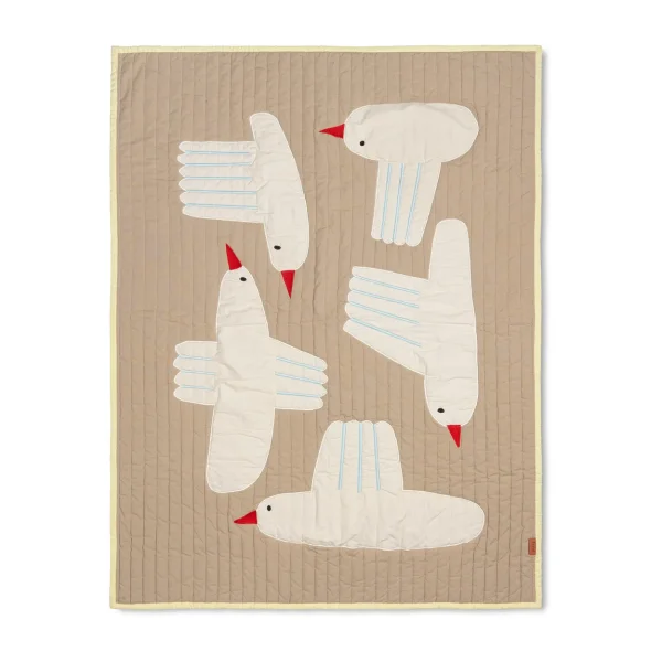 Ferm Living Bird quiltad throw Beige