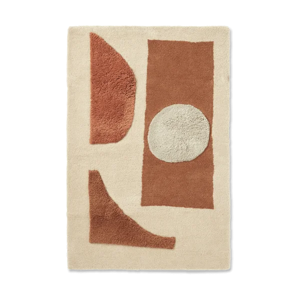 Ferm Living Bloco tufted rug Blush-off white, 80x120 cm