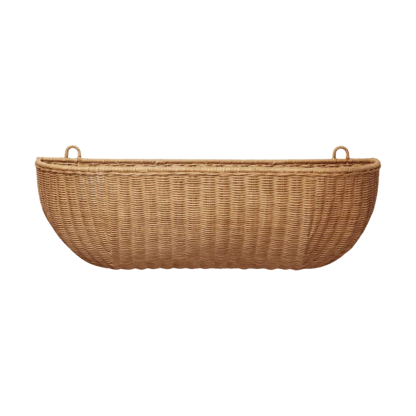 Ferm Living Braided wall pocket wall basket 25x75 cm Natural