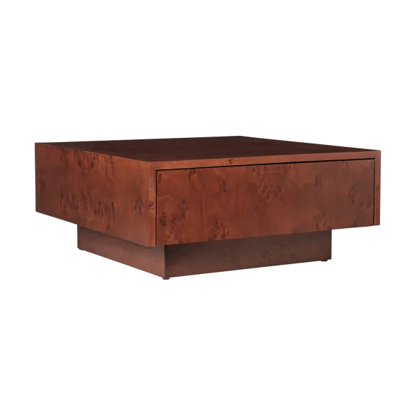 Ferm Living Burl storage coffee table 70x70 cm Dark stained burl