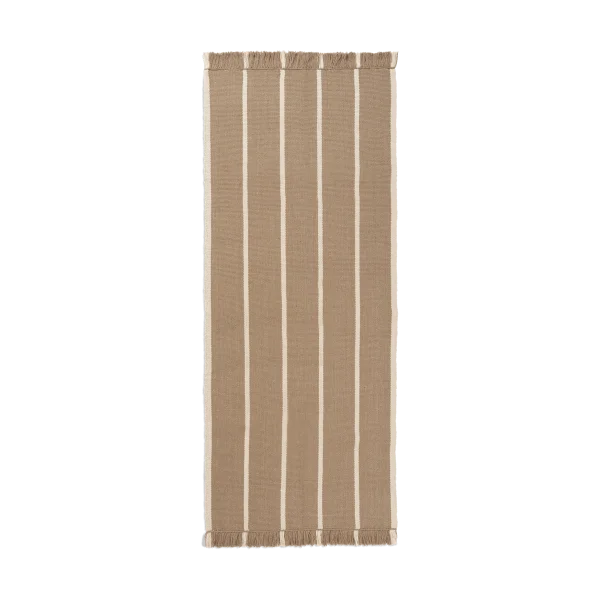 Ferm Living Calm kelim walking mat Dark Sand, Off-white, 80x200 cm