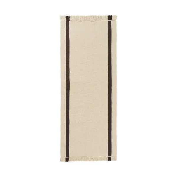 Ferm Living Calm kelim walking mat Off-white, Coffee, 80x200 cm
