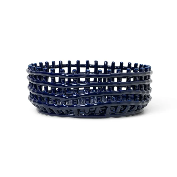Ferm Living Ceramic braided bowl blue