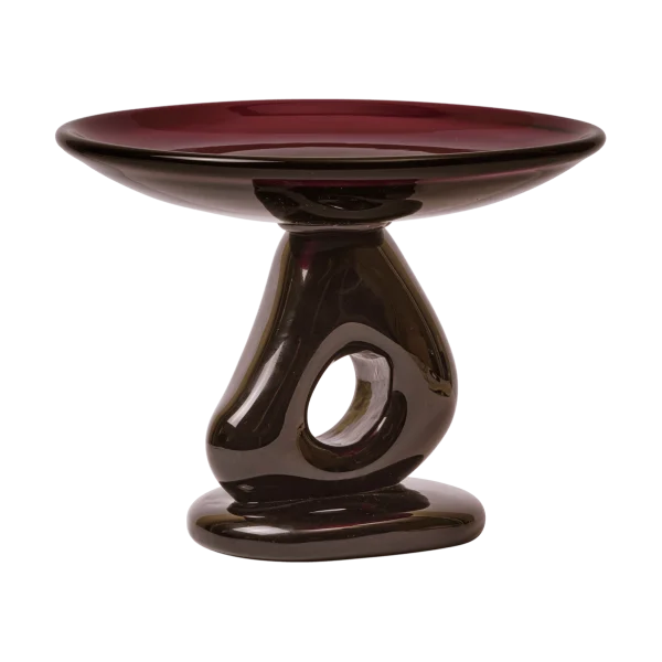 Ferm Living Damo glass centerpiece tray Ø30 cm Dark grape