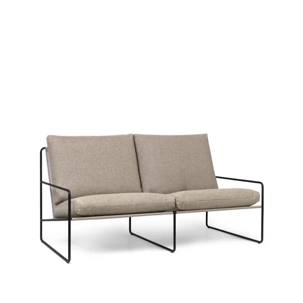 Ferm Living Desert 2-seat sofa Fabric dark sand. black stand