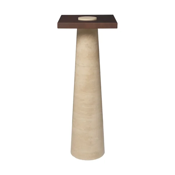 Ferm Living Grova pedestal Travertine, 30x30x80 cm