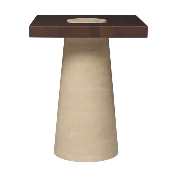 Ferm Living Grova side table Travertine, 40x40x50 cm