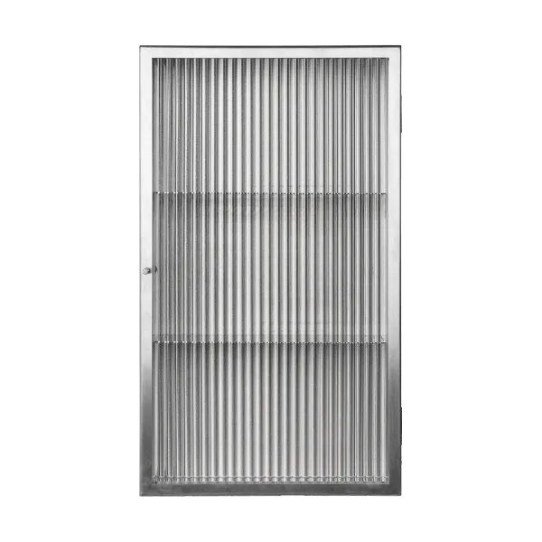 Ferm Living Haze wall cupboard Reeded glass - stainless steel