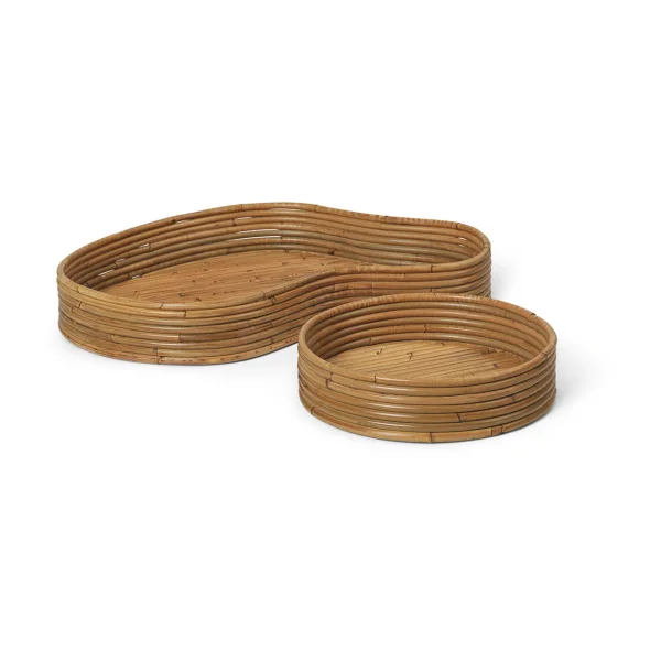 Ferm Living Isola tray 2 pieces Natural Stained