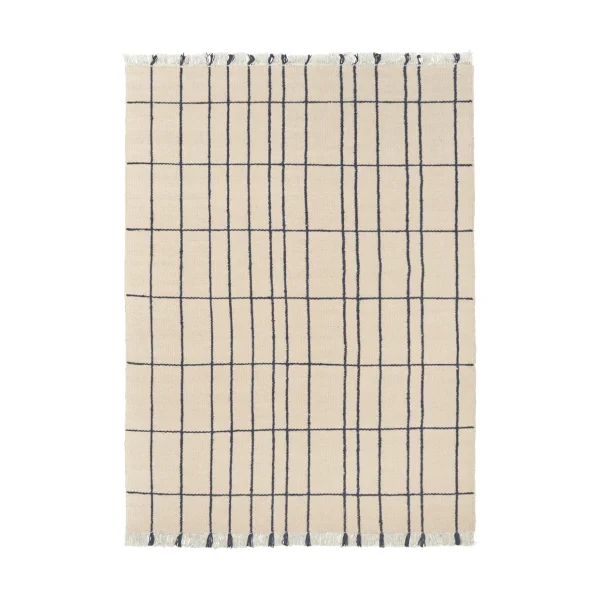 Ferm Living Late rug Parchment-indigo, 140x200 cm