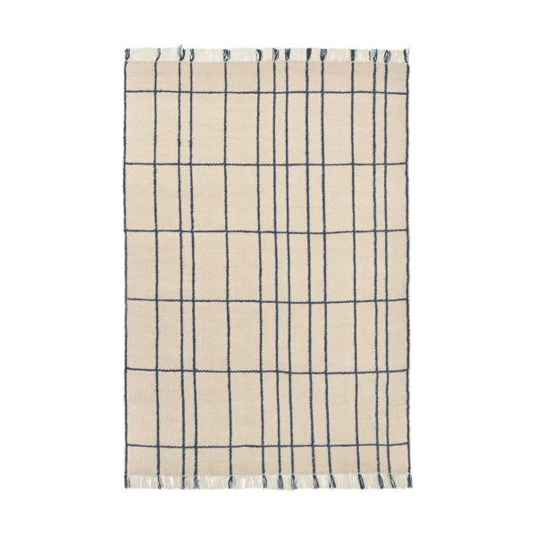 Ferm Living Late rug Parchment-indigo, 170x240 cm