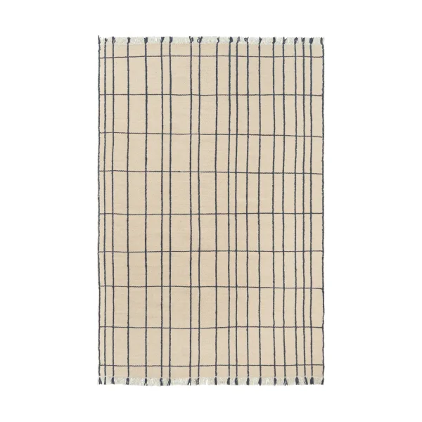 Ferm Living Late rug Parchment-indigo, 200x300 cm