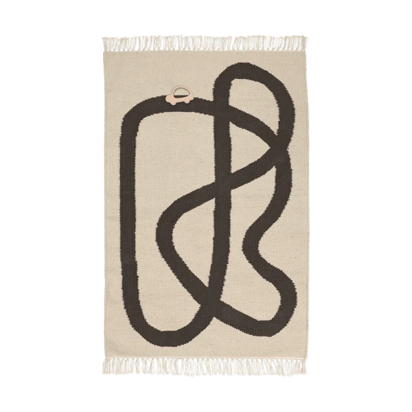 Ferm Living Line rug 70x105 cm Off-white-Chocolate