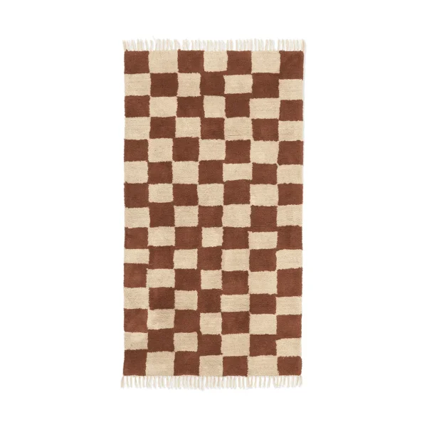 Ferm Living Mara cotton rug 80x150 cm Rust-Warm Sand