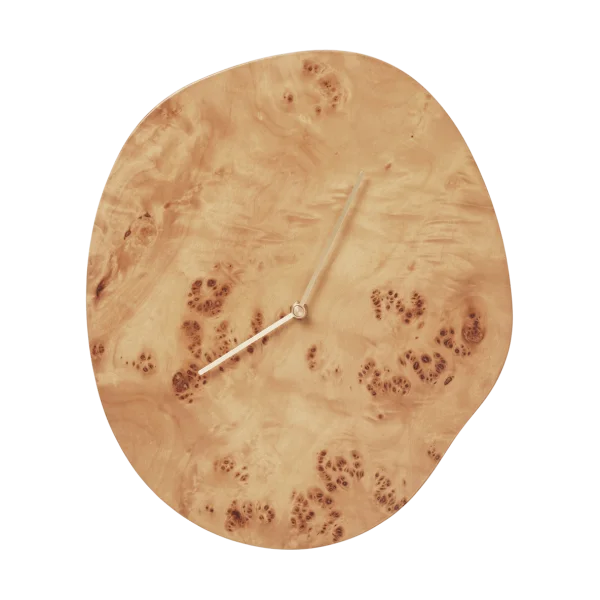 Ferm Living Melt wall clock 28x33 cm Natural burl