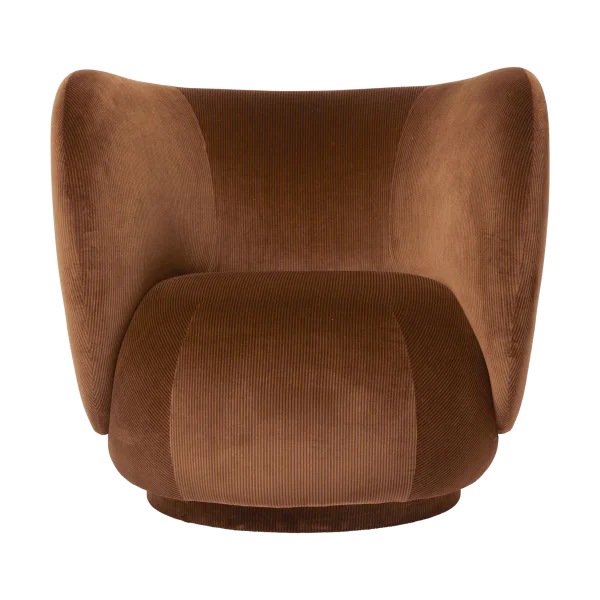 Ferm Living Rico lounge chair Devoré velvet-Rust