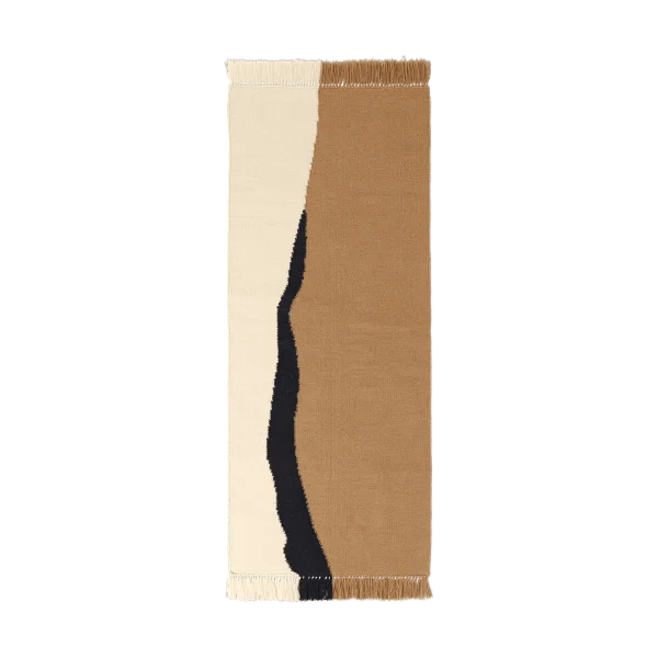 Ferm Living Soil Kelim walking mat Dark sand-off white, 70x180 cm