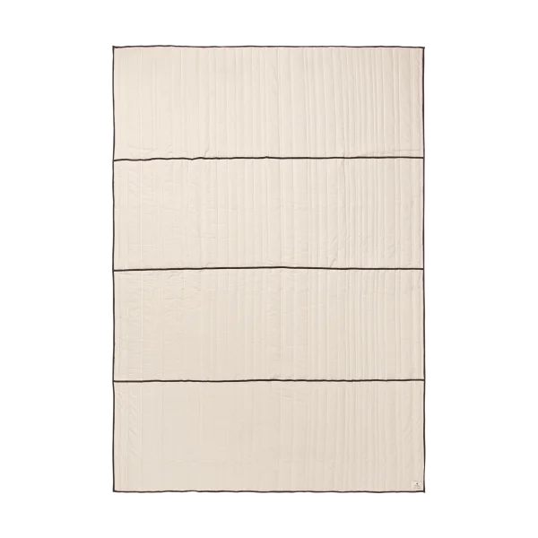 Ferm Living Vari quilted bedspread Natural-dark chocolate, 260x180 cm