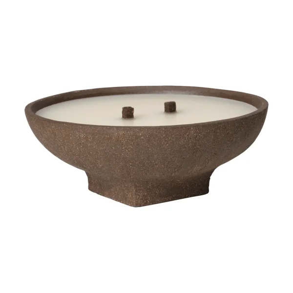 Ferm Living Vei outdoor candle Brown, Ø20x8 cm