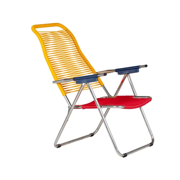 Fiam Spaghetti sun lounger without footrest Multi-aluminium frame-yellow