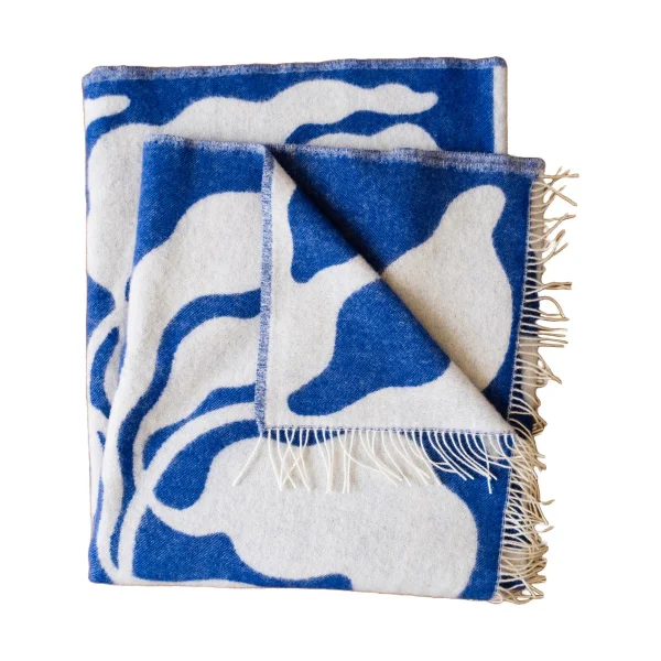 Fine Little Day Leaves throw 130x220 cm Blue-white
